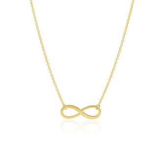 Infinity Gold Necklace in 9K Yellow Gold-18"
