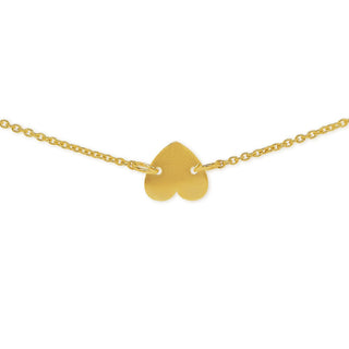 Heart Station Gold Necklace in 9K Yellow Gold-18"