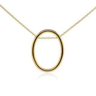 Round Gold Pendant Necklace in 9K Yellow Gold-18"