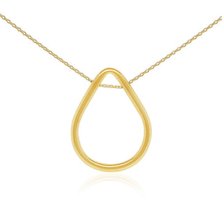Drop-shaped Gold Pendant Necklace in 9K Yellow Gold-18"