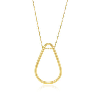 Teardrop-shaped Gold Pendant Necklace in 9K Yellow Gold-18"
