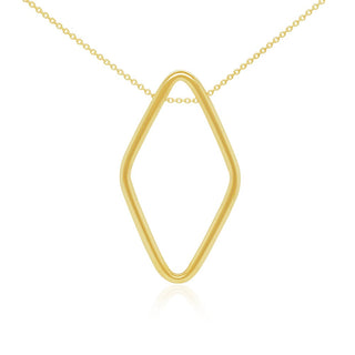 Diamond-shaped Gold Pendant Necklace in 9K Yellow Gold-18"