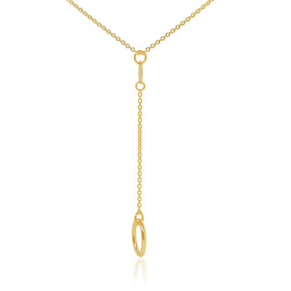 Round Gold Lariat Necklace in 9K Yellow Gold-18"
