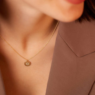 Dot Round Gold Pendant Necklace in 9K Yellow Gold-18"
