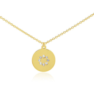 Dot Round Gold Pendant Necklace in 9K Yellow Gold-18"