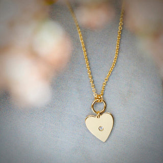 Solo Bold Heart Gold Pendant Necklace in 9K Yellow Gold-18"
