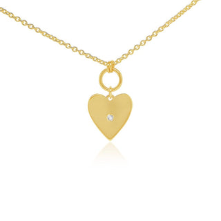 Solo Bold Heart Gold Pendant Necklace in 9K Yellow Gold-18"