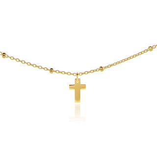 Bold Cross Gold Pendant Necklace in 9K Yellow Gold-18"