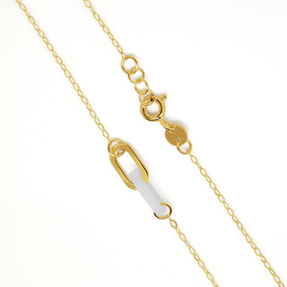 Interlink with MOP & Gold Chain Necklace in 9K Yellow Gold-18"