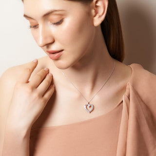 1/2 Carat Heartfelt Diamond Pendant Necklace in Sterling Silver-18"
