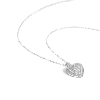 1/4 Carat Wrapped Love Heart Diamond Pendant Necklace in Sterling Silver