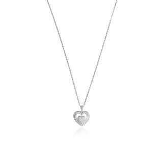 1/4 Carat Wrapped Love Heart Diamond Pendant Necklace in Sterling Silver