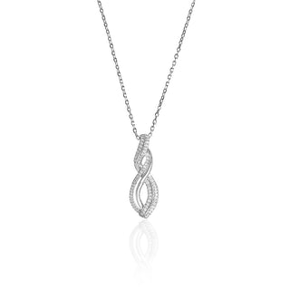 1/4 Carat Twisted Enchanting Diamond Pendant Necklace in Sterling Silver
