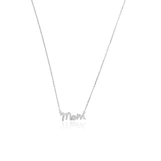 1/4 Carat Shimmering Mom Diamond Pendant Necklace in Sterling Silver