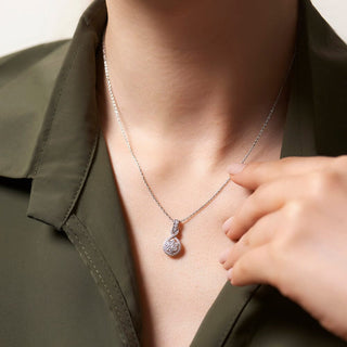 0.50 Carat Bloom Loop Diamond Pendant Necklace in Sterling Silver
