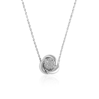 1/6 Carat Rose Lab Grown Diamond Pendant Necklace in Sterling Silver-18"
