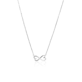 1/8 Carat Infinity Diamond Pendant Necklace in Sterling Silver