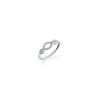 1/5 Carat Twisted Diamond Ring in Sterling Silver