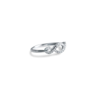 1/5 Carat Twisted Diamond Ring in Sterling Silver