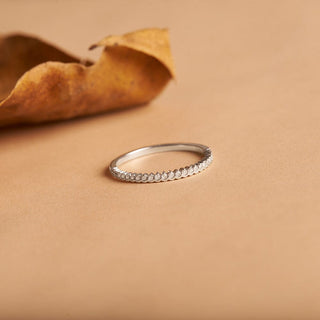 1/10 Carat Minimalistic Diamond Band Ring in Sterling Silver
