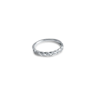 1/10 Carat Swirled Diamond Band Ring in Sterling Silver