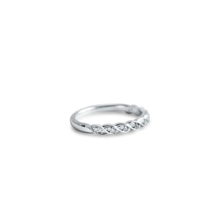 1/10 Carat Swirled Diamond Band Ring in Sterling Silver