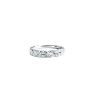 1/8 Carat Thick Twisted Diamond Band Ring in Sterling Silver