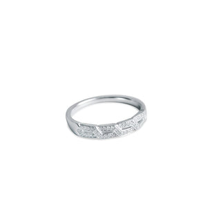 1/8 Carat Thick Twisted Diamond Band Ring in Sterling Silver