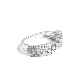 0.50 Carat Multi-layered Criss-cross Diamond Ring in Sterling Silver