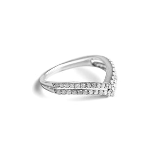 0.50 Carat Double-row Dainty Diamond Ring in Sterling Silver