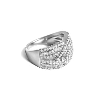 1 Carat Stunning Multi-stranded Woven Diamond Ring in Sterling Silver