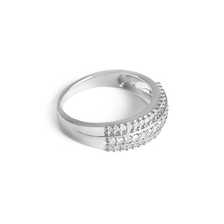 1/3 Carat 3-Style Diamond Band Ring in Sterling Silver