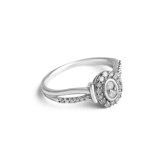 1/3 Carat Double Oval Diamond Ring in Sterling Silver