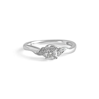 1/5 Carat Cushion Shaped Cluster Lab Grown Diamond Ring in Sterling Silver