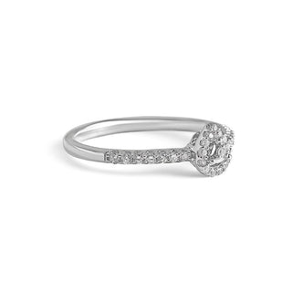 1/5 Carat Tear Drop Lab Grown Diamond Ring in Sterling Silver