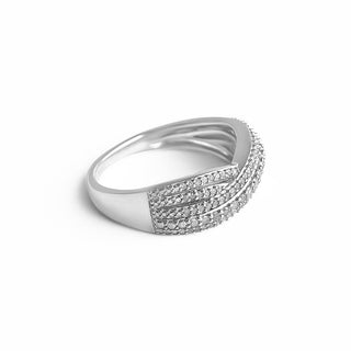 1/4 Carat Diamond Crossover Ring in Sterling Silver