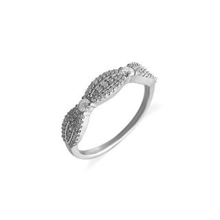 1/3 Carat 3 Oval Cluster Diamond Band Ring in Sterling Silver