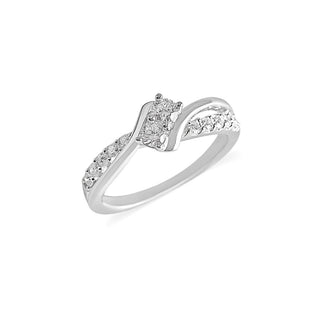 1/2 Carat 12 Stone Curvy Lab Grown Diamond Ring in Sterling Silver