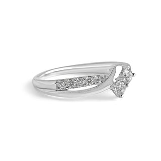 1/2 Carat 12 Stone Curvy Lab Grown Diamond Ring in Sterling Silver