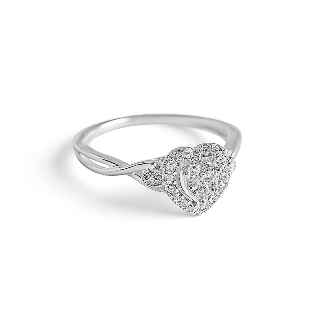 Sterling Silver Halo Heart CZ Wedding Engagement Promise Ring #R778 –  BERRICLE