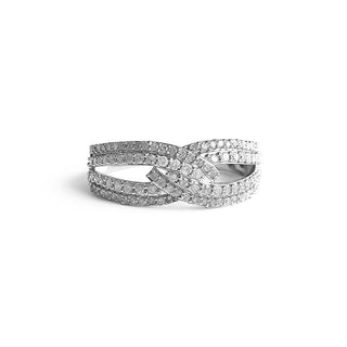 5/8 Carat Interlinked Diamond Band Ring in Sterling Silver