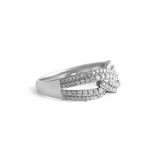 5/8 Carat Interlinked Diamond Band Ring in Sterling Silver