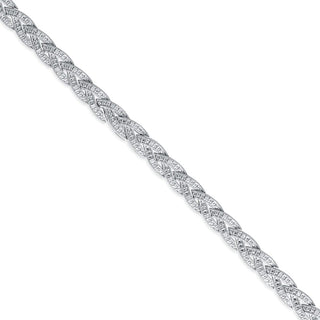 1/4 Carat Stunning Braided Tennis Diamond Bracelet in Sterling Silver-7.25"