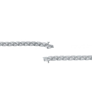 1/4 Carat Stunning Braided Tennis Diamond Bracelet in Sterling Silver-7.25"