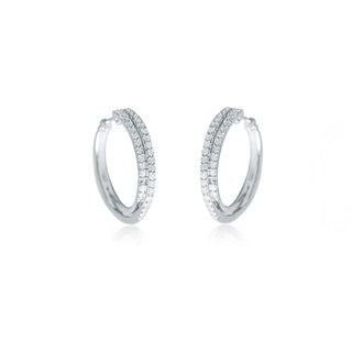 1/2 Carat Overlapping Lines Diamond Hoop Earrings in Sterling Silver