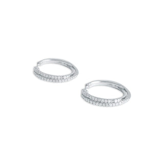 1/2 Carat Overlapping Lines Diamond Hoop Earrings in Sterling Silver