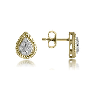 1/3 Carat Pear Shaped Lab Grown Diamond Stud Earrings in 10K Yellow Gold