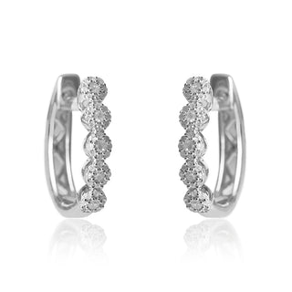 1/3 Carat Couture Diamond Hoop Earrings in Sterling Silver