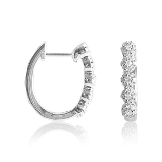 1/3 Carat Couture Diamond Hoop Earrings in Sterling Silver