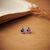 1.2 Carat Pear Shaped Amethyst & Diamond Stud Earrings in Sterling Silver